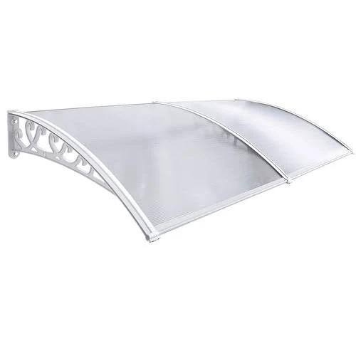 Groverdi Window Door Awning Outdoor Canopy Patio Rain Shield Cover DIY 1mx2m White Clear