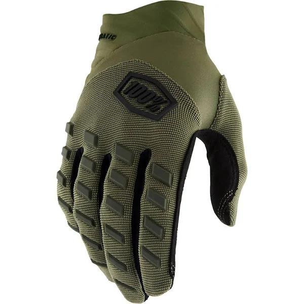 100% Airmatic Gloves (Large, Green)