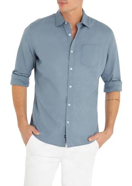 Connor Albany Cotton Linen Casual Shirt Dusty Blue XS