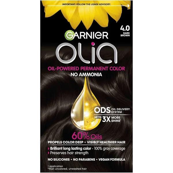 Garnier Olia Oil Powered Permanent Hair Color, 6.0 Light Brown, 1 Kit