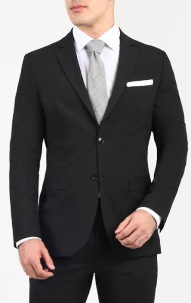 Dobell Black Slim Fit Suit Jacket