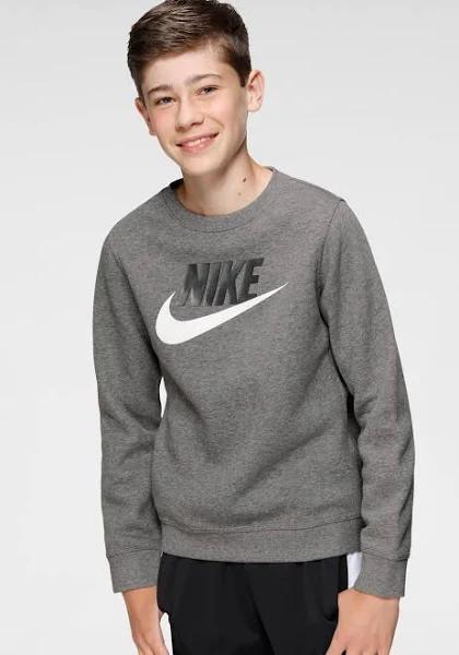 Nike - Boys' Sportswear Club Crew Sweatshirt - Carbon Heather - XL