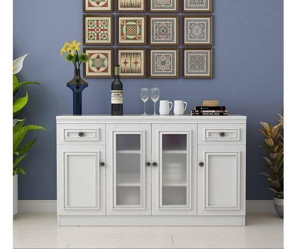 French Provincial Buffet Sideboard Cabinet 2 Drawers 4 Doors Matte White 140cm