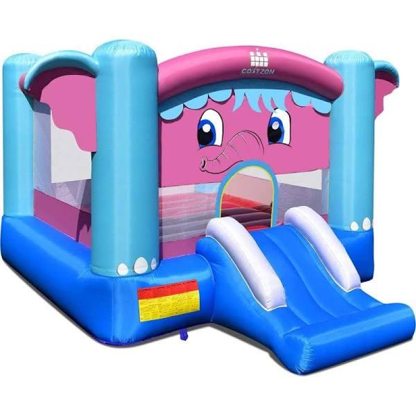 Costway 3in1 Kids Inflatable Bounce House Jumping Castle Outdoor w/Slide & Basketball Rim No Blower