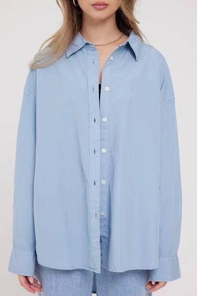 Academy Brand Frankie Poplin Shirt XS Powder Blue AU462012