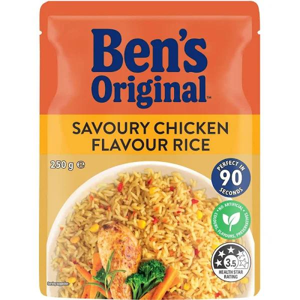 Ben's Original Savoury Chicken Flavour Microwave Rice Pouch 250g