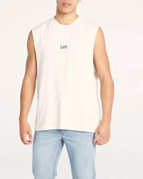 Lee - Men's White Singlets - Alto Muscle Tee - Size XL at The Iconic