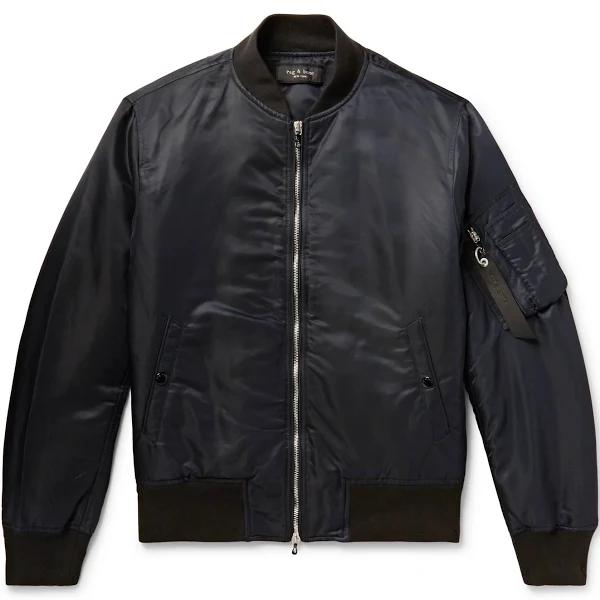 Rag & Bone Manston Nylon Bomber Jacket Men Black