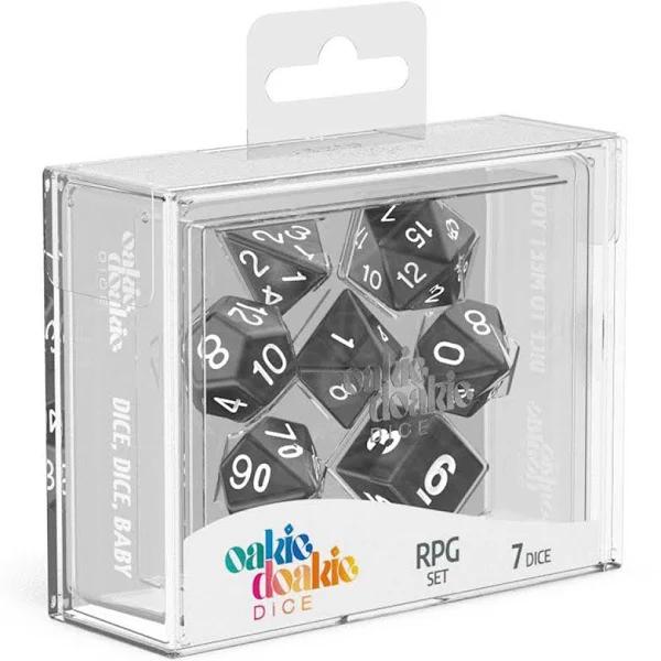 Oakie DOAKIE Dice RPG Set Marble - Black (7)