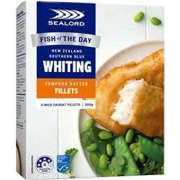 Sealord Fish of The Day Whiting Tempura Batter Fillets 4 Pack