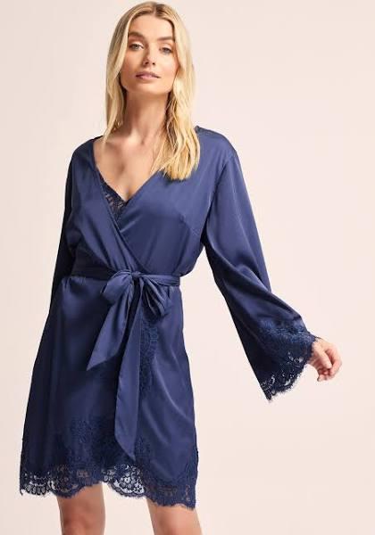 Sian Luxury Satin Personalised Robe Navy | Homebodii XXL by Homebodii