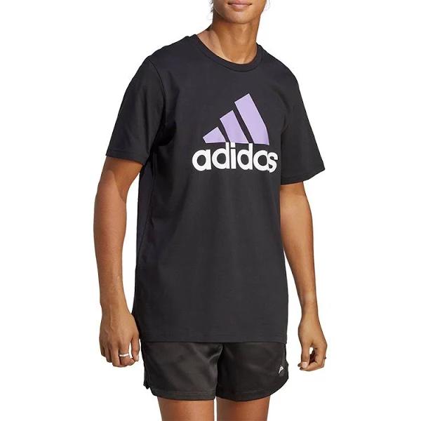 adidas-Essentials Single Jersey Big Logo Tee-Men-Black / Violet Fusion-S