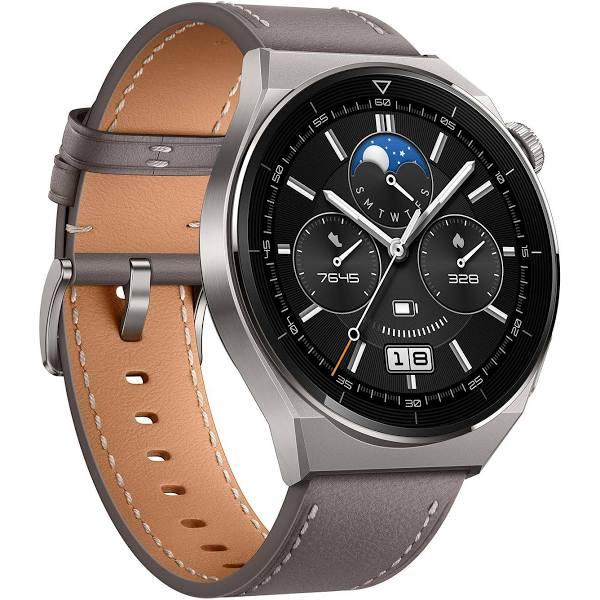 Huawei Watch GT3 Pro 46mm Titanium Grey Leather Strap