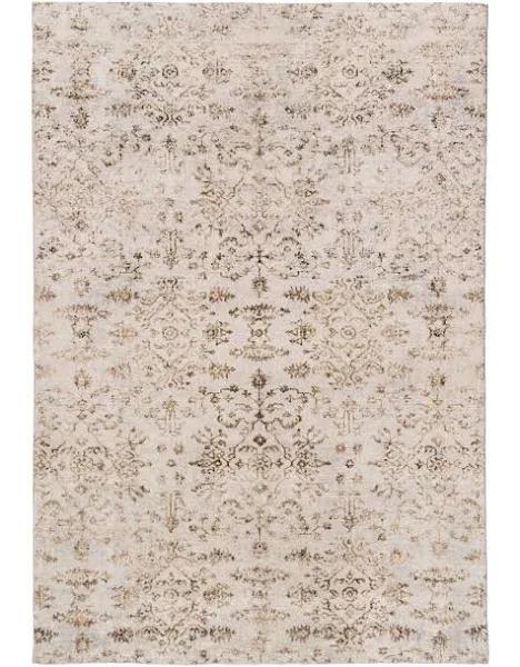 Solna Beige and Brown Floral Washable Rug - 230cm x 160cm