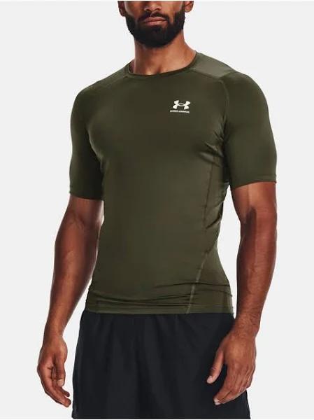 Under Armour HeatGear Armour Compression T-Shirt in khaki-Green