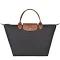 Longchamp Le Pliage Top-handle Handbag (Medium, Gun Metal)