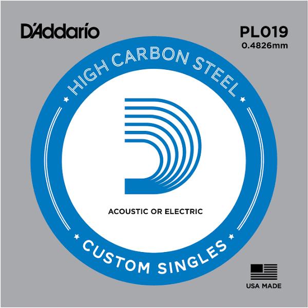 D'Addario PL019 Plain Steel Guitar Single String .019