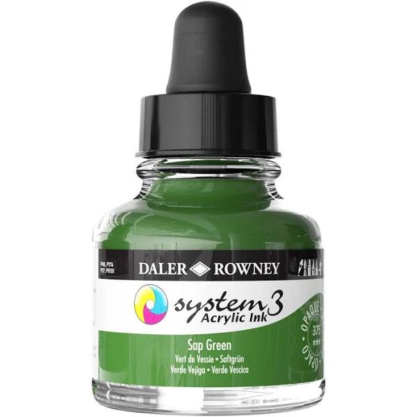 Daler Rowney : System 3 : Acrylic Ink : 29.5ml : Sap Green