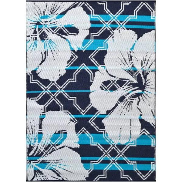 Rug Club-Alfresco Reversible Outdoor Mat-21A4-Blue/White-150x240cm