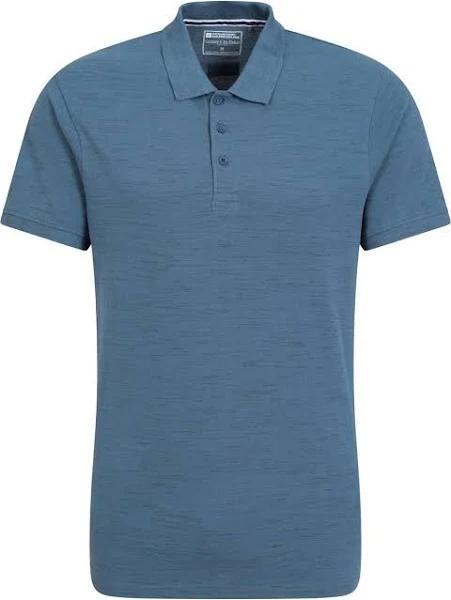 Mountain Warehouse Mens Dawnay Textured Pique Polo Shirt (Blue) (XS)