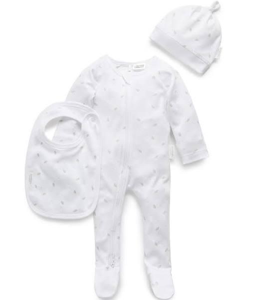 Purebaby 3 Piece Set Grey Leaf 0000