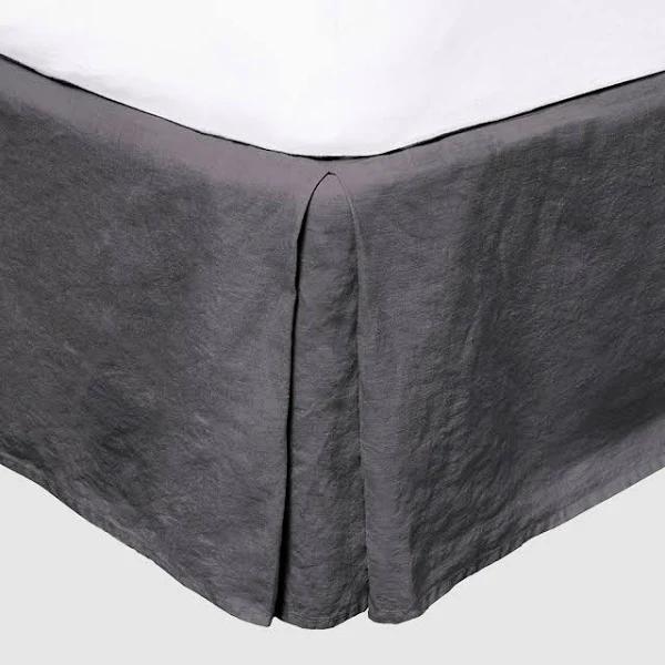 Bambury French Flax Linen Valance - Charcoal King