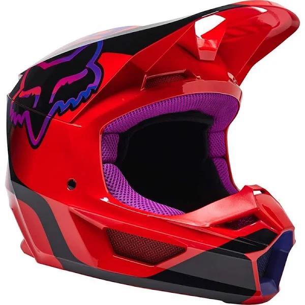 Fox V1 Venz ECE Helmet - Fluro Red - XS