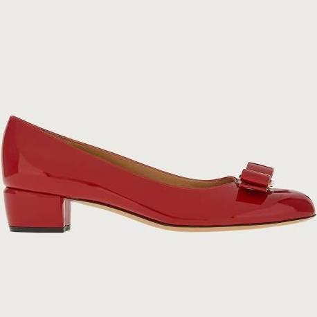 Salvatore Ferragamo Women 30mm Vara 1 Patent Leather Pumps Red 5