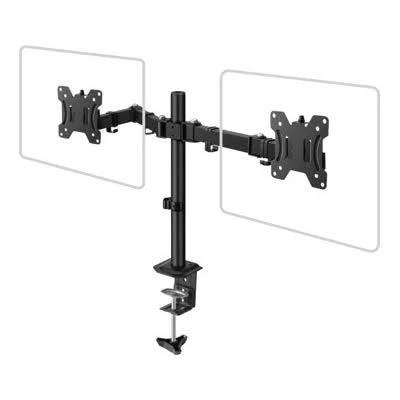 Dual Monitor Desk Mount Bracket Suitable for 13-32 Inch LED LCD Screens Height and Depth Adjustable