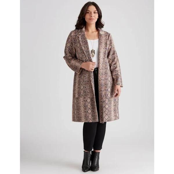 Autograph - Plus Size - Womens Coat - Suedette Longline Coat