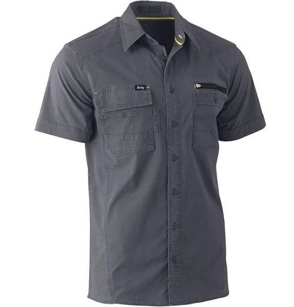 Bisley Flex & Move Utility Work Shirt - Short Sleeve (BS1144) Charcoal / 4XL