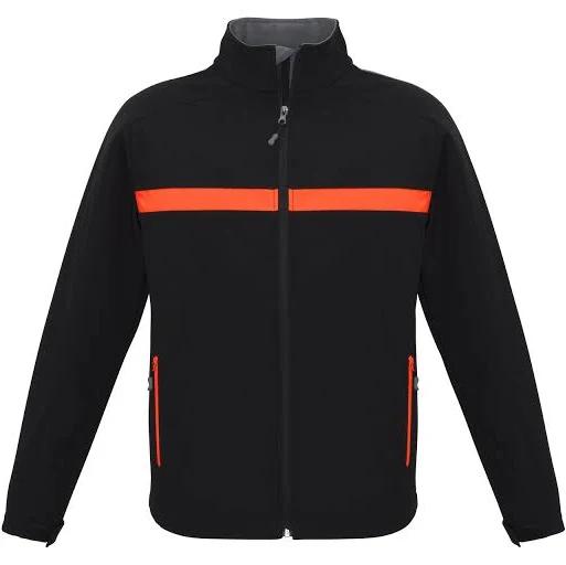 Biz Unisex Charger Jacket - J510M Black/Fluoro Orange/Grey / XS