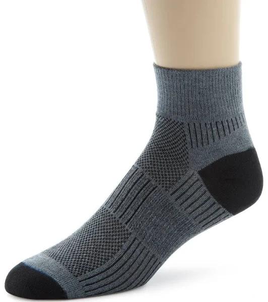 Wrightsock Men's Coolmesh II Quarter Single Socks, Grey, X-Large