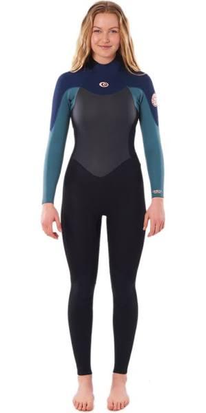 Rip Curl Womens Omega 3/2mm Back Zip Steamer Wetsuit 8 / Blue