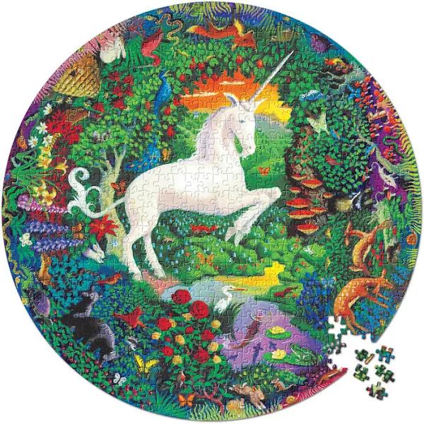 eeBoo - Puzzle - Unicorn 500 Piece Round