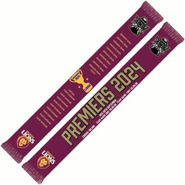 Preorder - Brisbane Lions 2024 Premiers Mens Adults Scarf