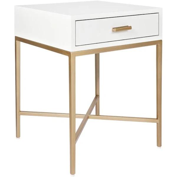 Nessa Bedside Table, White / Black