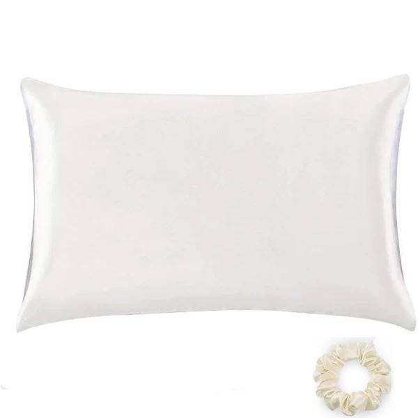 Silk Pillowcase for Hair and Skin 100% Mulberry Silk Bed Pillowcase with Hidden Zipper Gift Box Packed(Standard, Ivory (Natural White No Bleach))