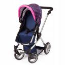 Bayer Milano Doll Pram Mega Set - Dark Blue With Pink Hearts