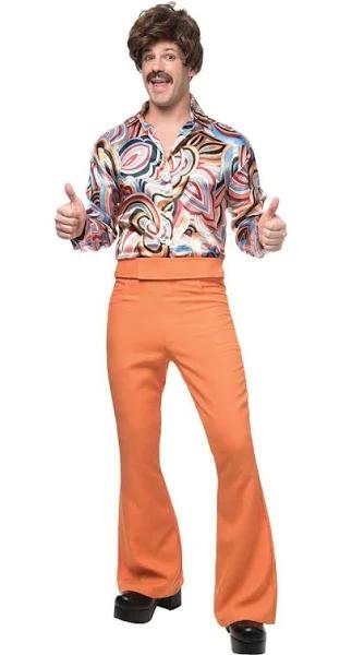 70s Dude Orange Mens Costume