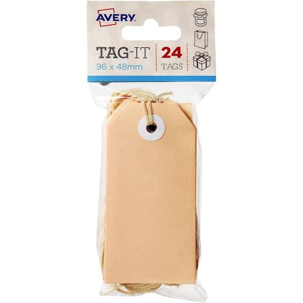 Avery Tag With String 96 x 48mm Peach 24 Pack