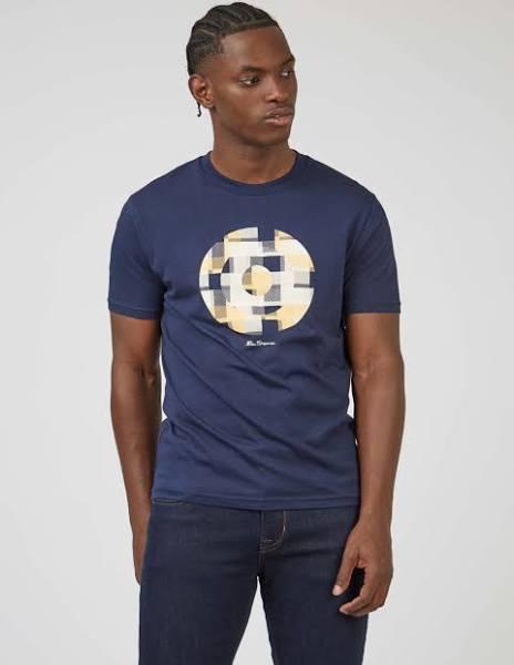 Ben Sherman Fractured Gingham Target Tee X-Large Marine