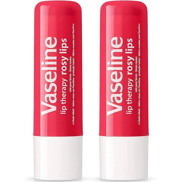 Vaseline Lip Therapy Stick, Rosy Lips | Petroleum Jelly Vaseline Lip Balms | 4.8g x 2