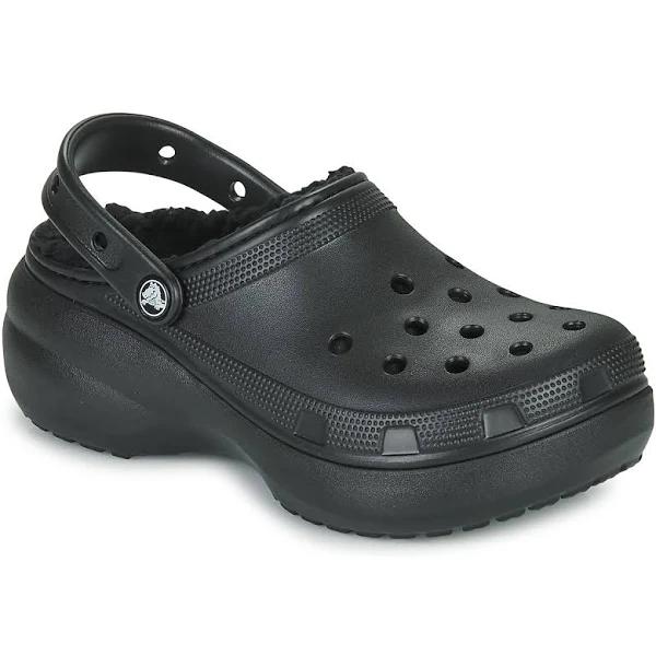 Crocs Women's Classic Platform Lined Clog; Black, W9