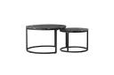 Oikiture Set of 2 Coffee Table Round Black