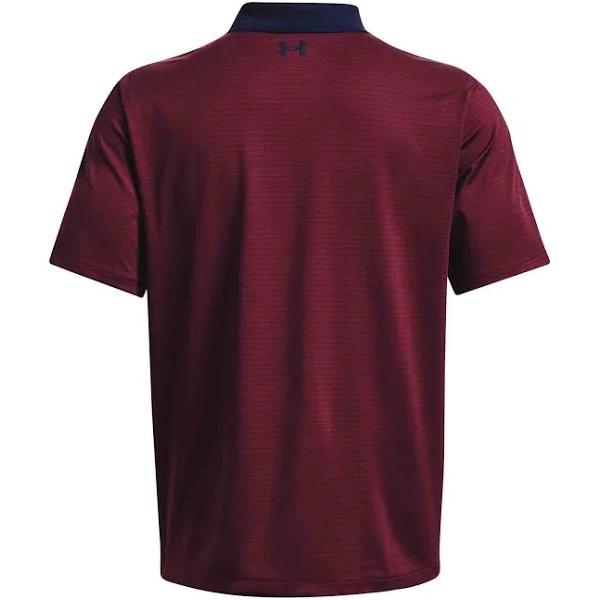 Under Armour Mens UA Performance 3.0 Stripe Golf Polo Maroon L