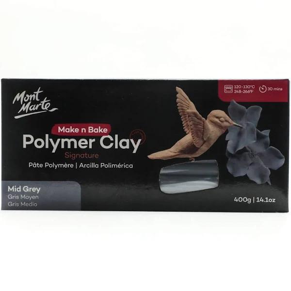 Mont Marte Make N Bake Polymer Clay 400gm Mid Grey