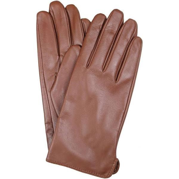 Dents Women's Classic Leather Gloves Winter Warm Soft Smooth Grain 77-0003 - Cognac - Medium