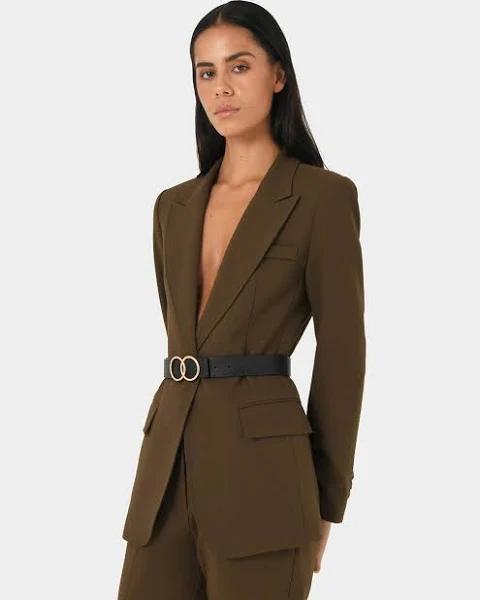 Forcast Women's Hunter Single Breasted Blazer - Gold Khaki - 8 - AfterPay & zipPay Available