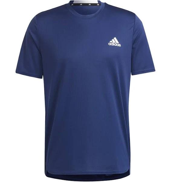 adidas-AEROREADY Designed For Movement Tee-Men-Dark Blue / White-S